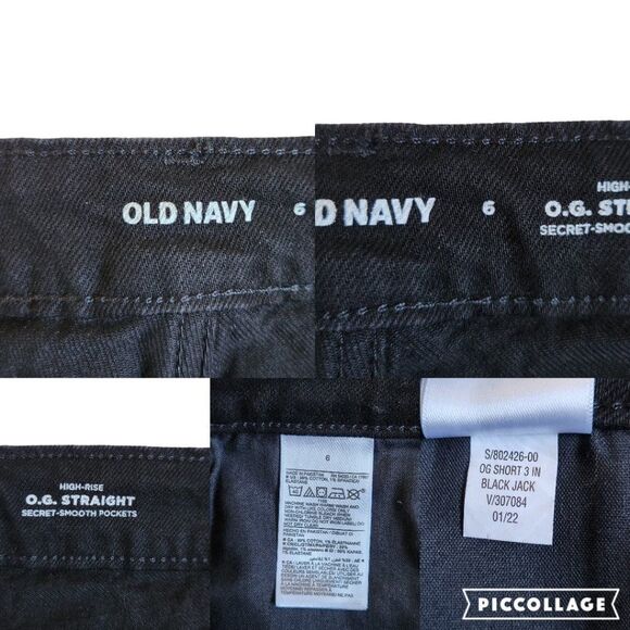 Old Navy black jack High Rise OG Straight 3 in secret smooth pockets shorts sz 6 - Picture 11 of 11